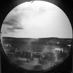 An early aerial photograph taken from a rocket-mounted camera